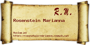 Rosenstein Marianna névjegykártya